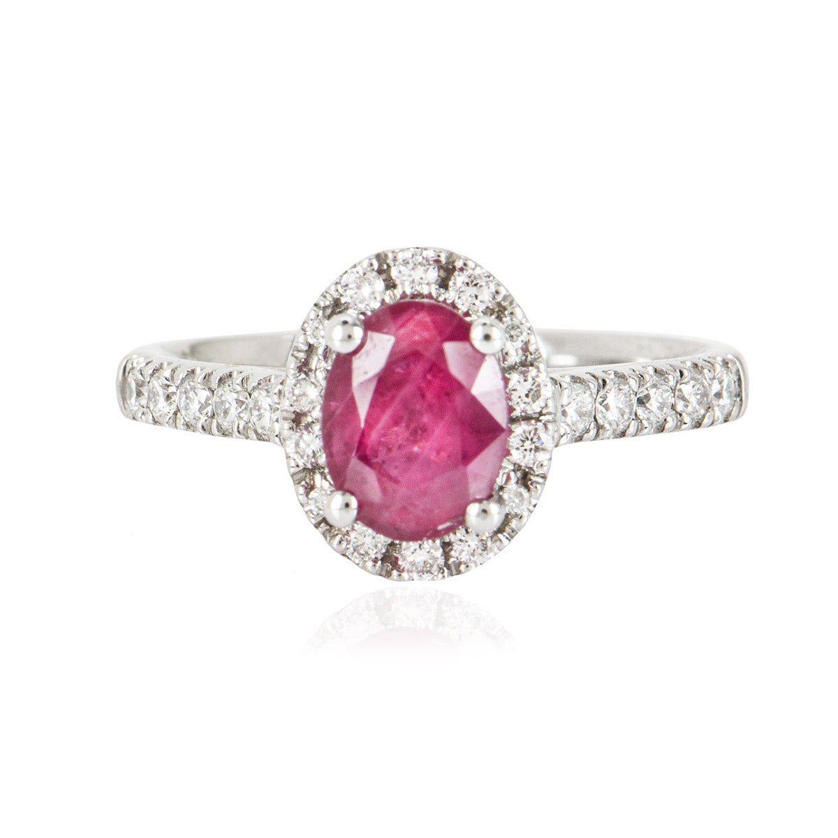 White Gold Ruby & Diamond Ring 1.53CT