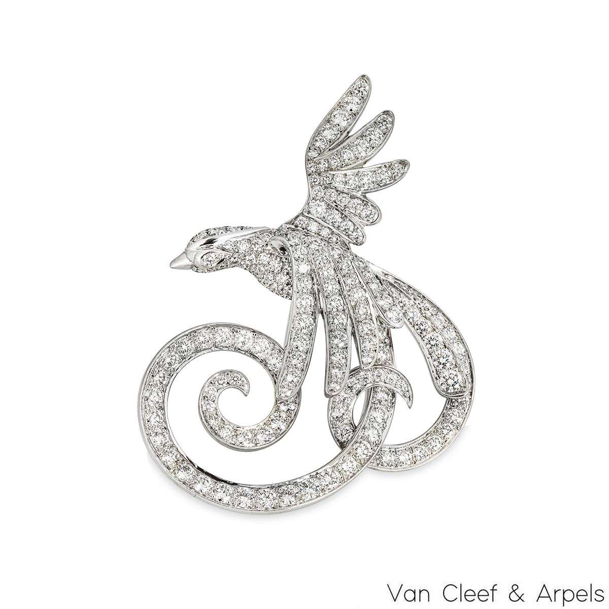 Van Cleef & Arpels White Gold Diamond Oiseaux De Paradis Between The Finger Ring VCARN5P400