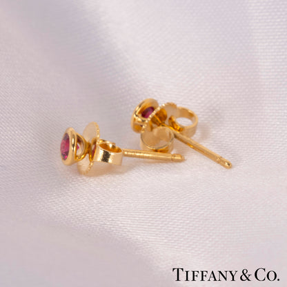 Tiffany & Co. Yellow Gold Color By The Yard Elsa Peretti Ruby Earrings 62632828