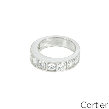 Cartier White Gold Half Diamond Love Ring Size 49 B4032500