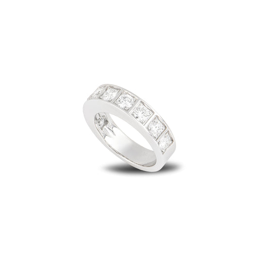 Cartier White Gold Half Diamond Love Ring Size 49 B4032500