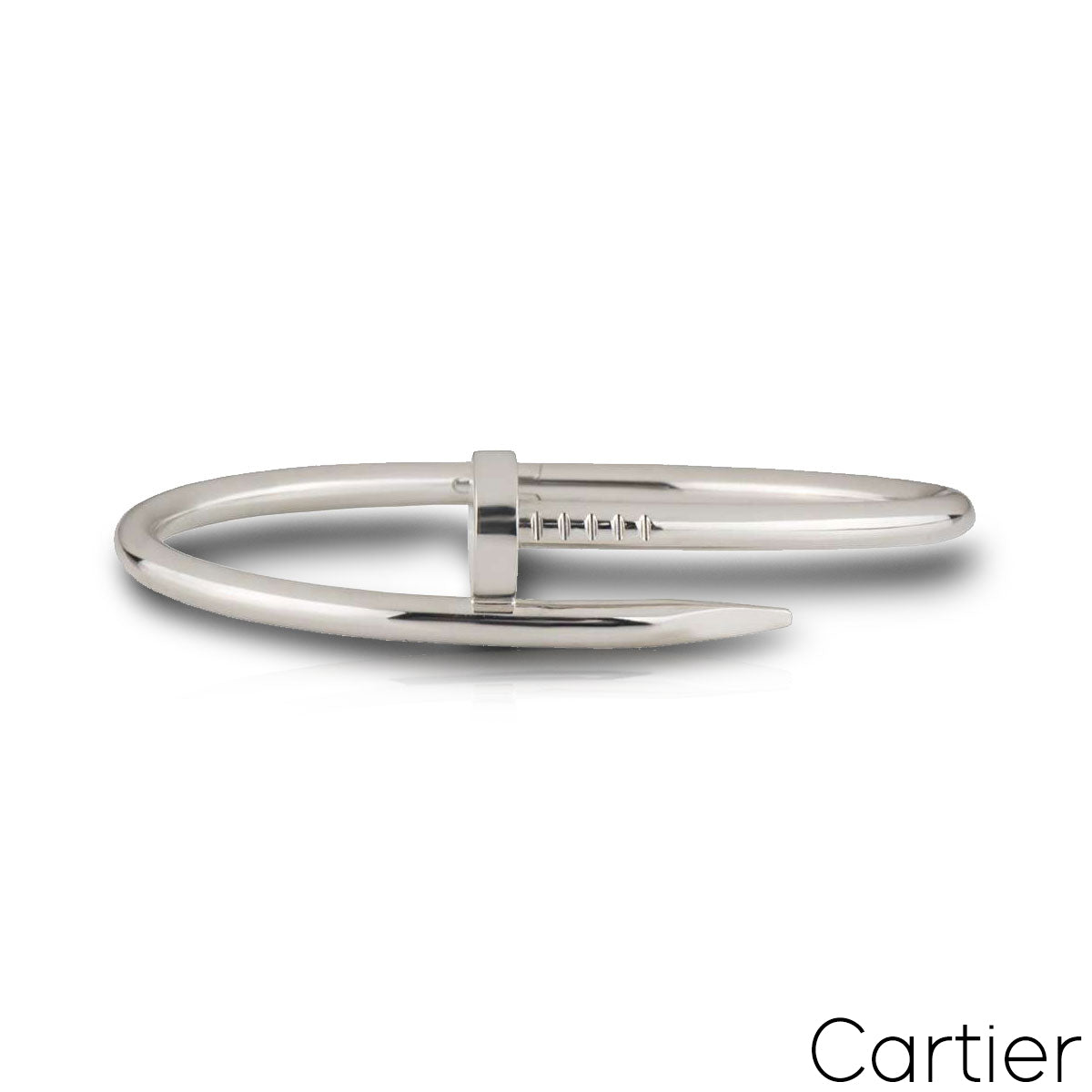 Cartier White Gold Plain Juste Un Clou Bracelet Size 16 B6048316