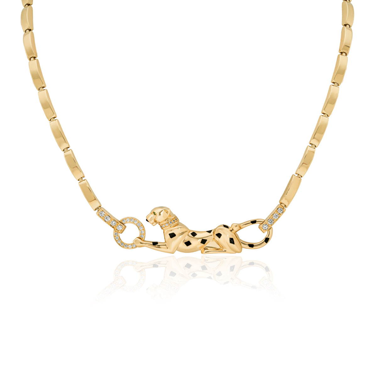 Cartier Yellow Gold Diamond Panthère De Cartier Necklace N7059200