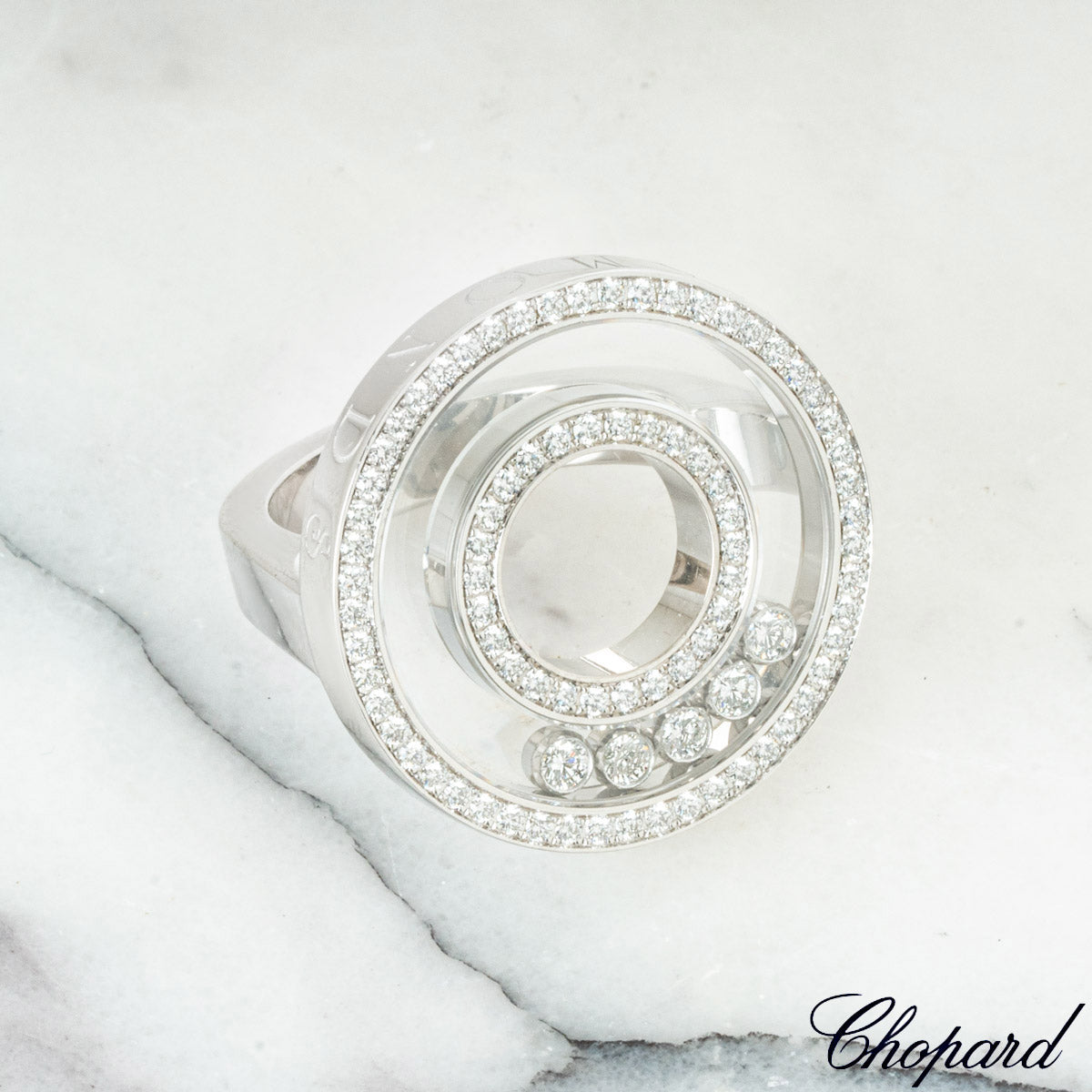 Chopard White Gold Happy Diamonds Ring 82/6244-020