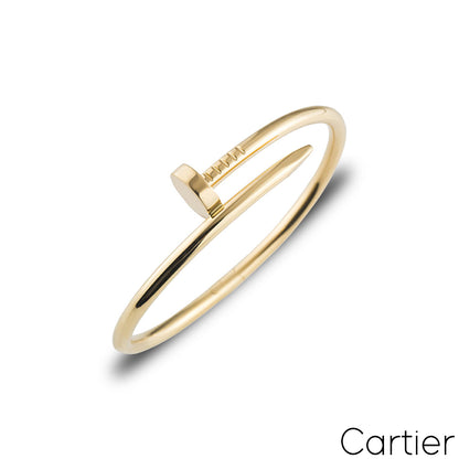 Cartier Yellow Gold Plain Juste Un Clou Bracelet Size 17 B6048217