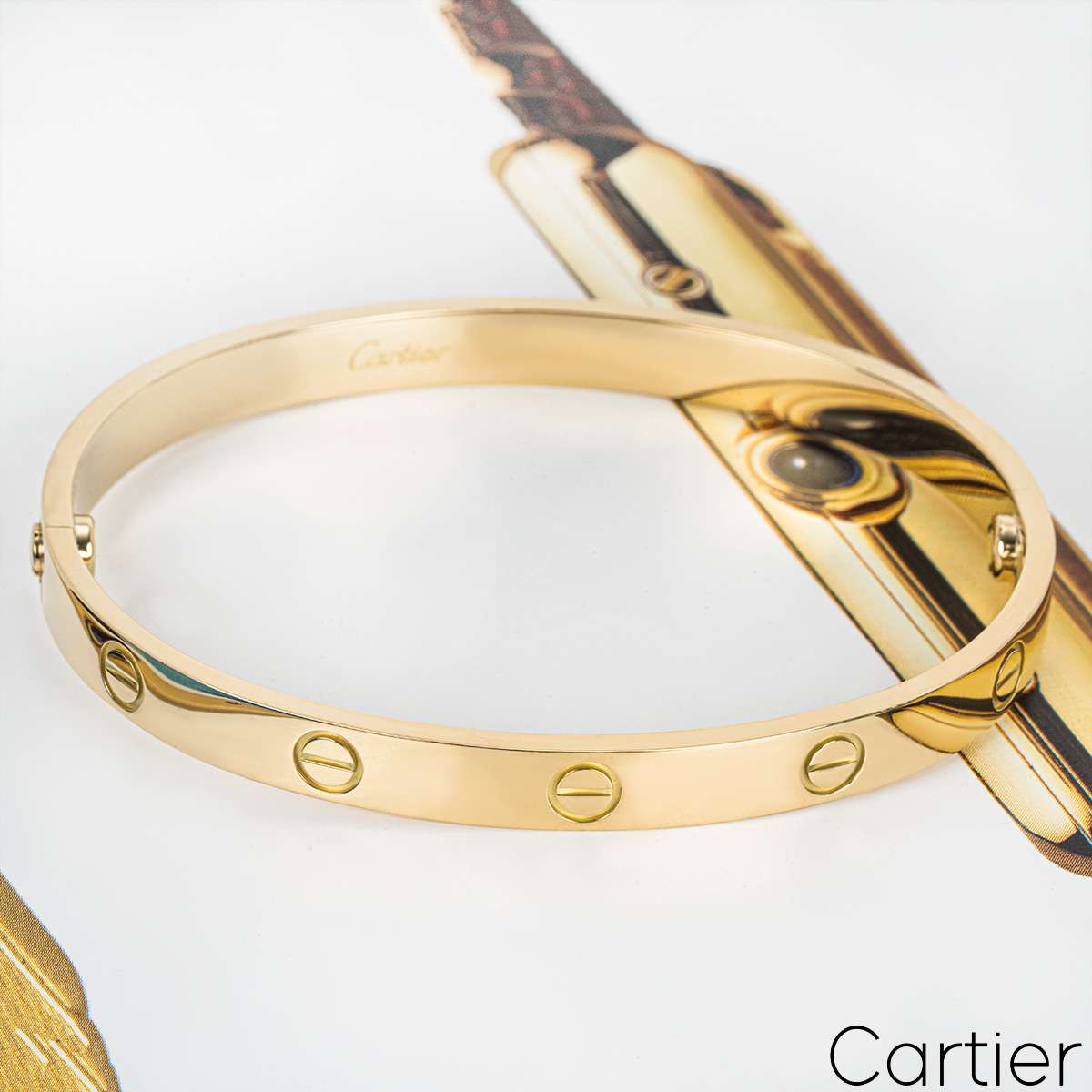 Cartier Yellow Gold Plain Love Bracelet Size 17 B6035517