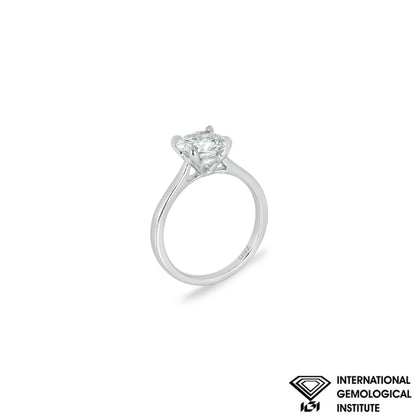 White Gold Round Brilliant Cut Lab Grown Diamond Ring 1.71CT G/VS1 Xxx