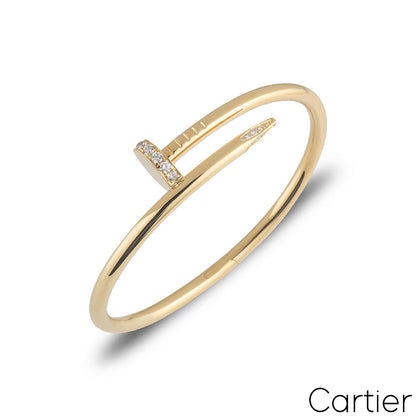 Cartier Yellow Gold Diamond Juste Un Clou Bracelet Size 18 B6048618