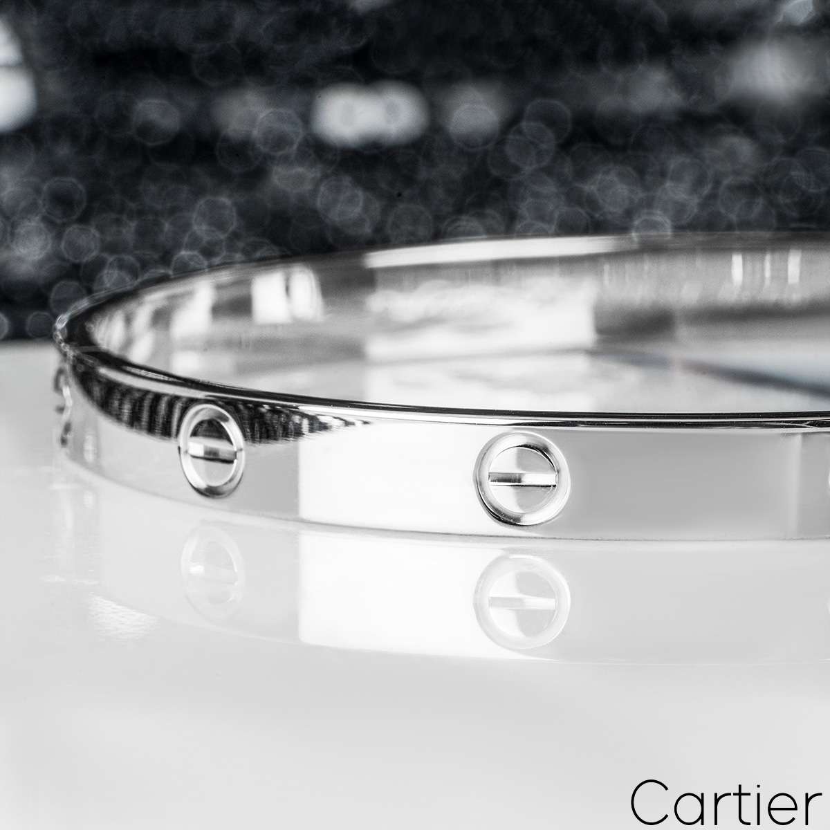 Cartier White Gold Love Bracelet Size 21 B6035421