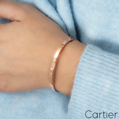 Cartier Rose Gold Plain Sm Love Bracelet Size 15 B6047315