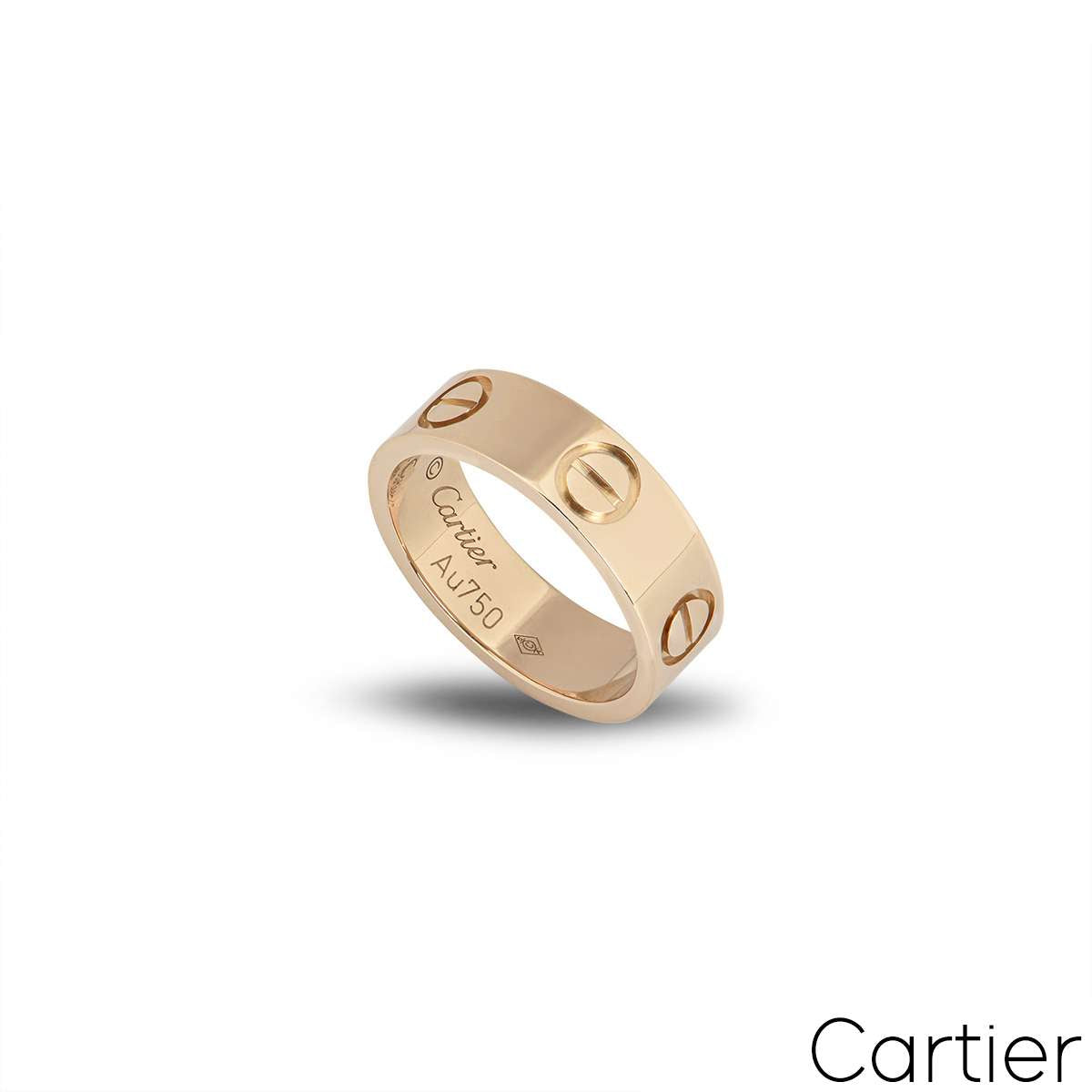 Cartier Rose Gold Plain Love Ring Size 47 B4084800