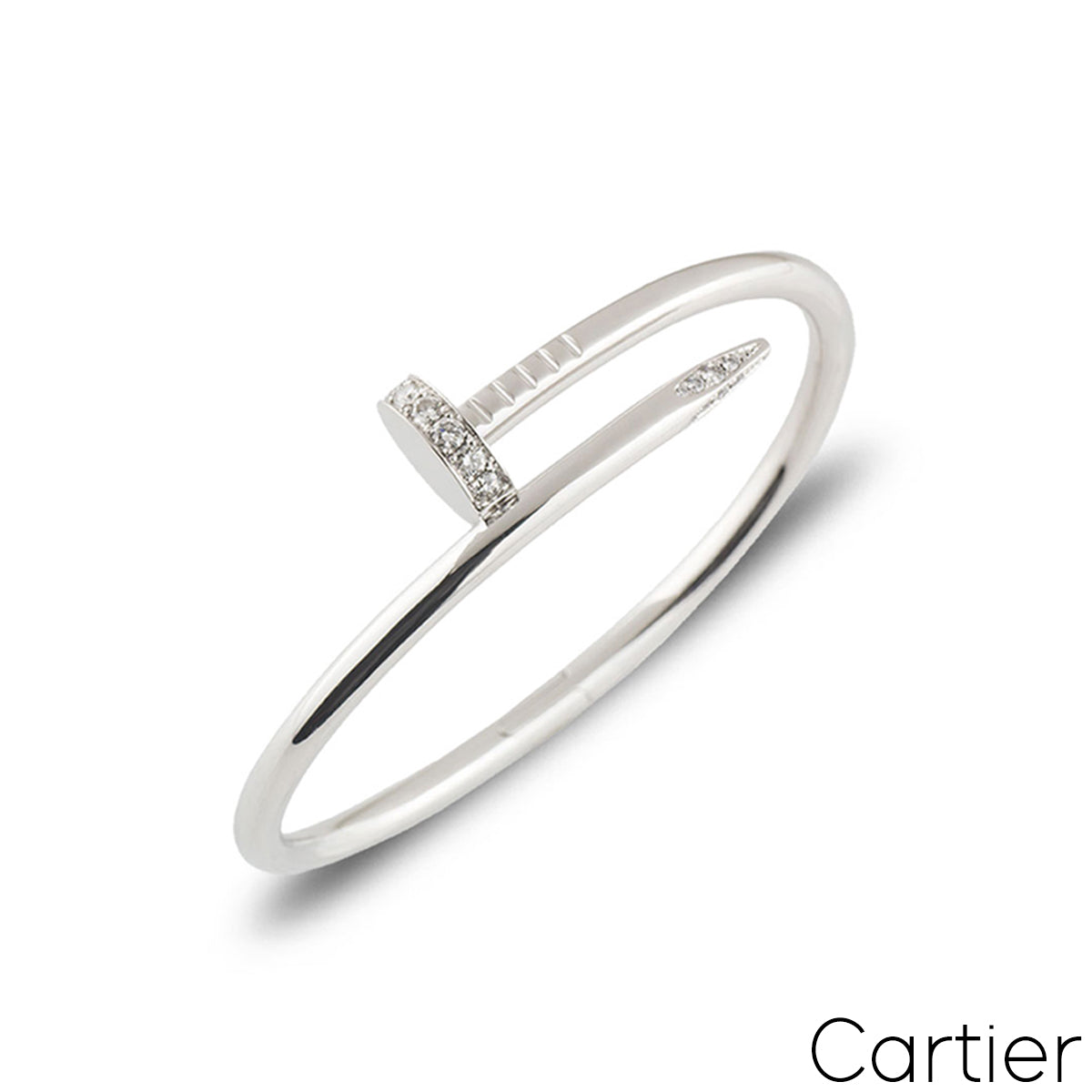 Cartier White Gold Diamond Juste Un Clou Bracelet Size 18 B6048718