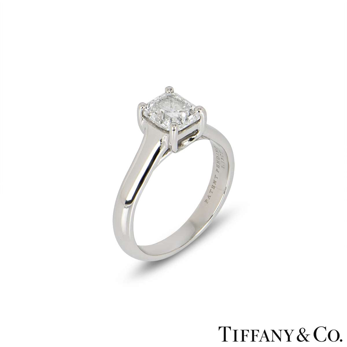 Tiffany & Co. Platinum Lucida Cut Diamond Ring 1.13CT D/VVS2