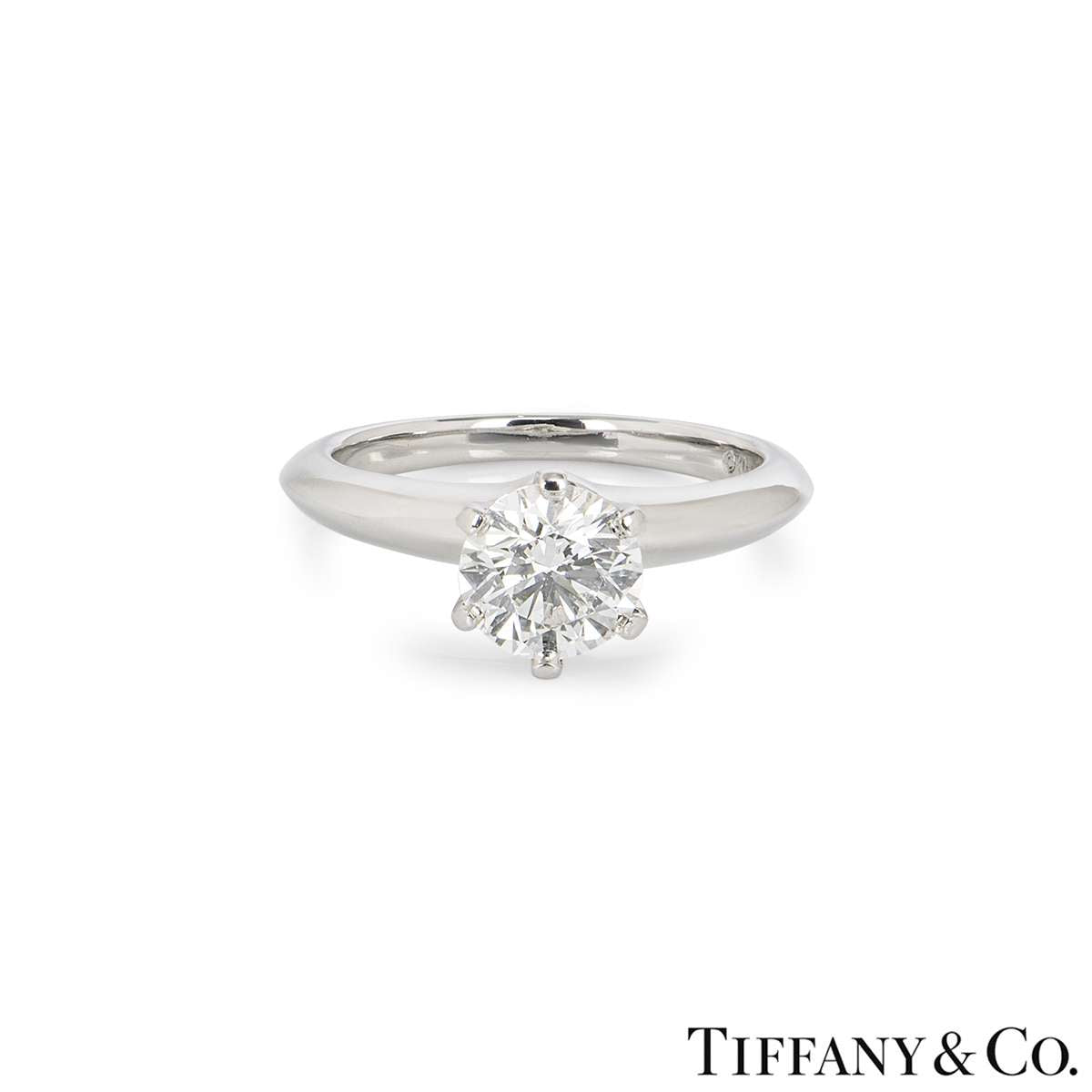 Tiffany & Co. Platinum Round Brilliant Cut Diamond Setting Ring 1.04CT G/VS2