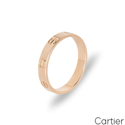 Cartier Rose Gold Plain Love Wedding Band Size 52 B4085200