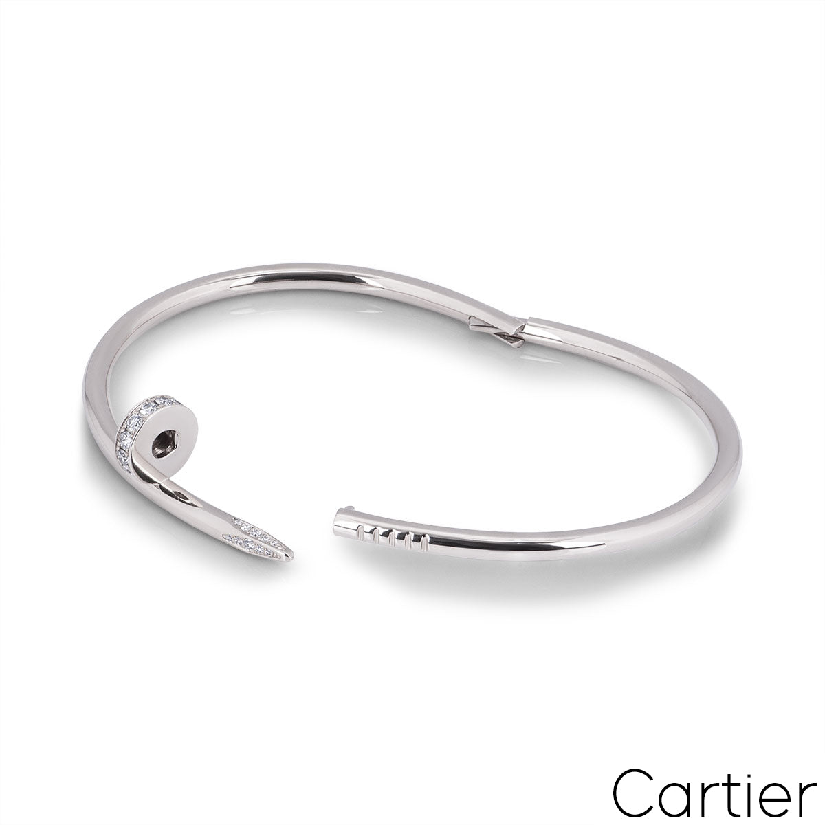 Cartier White Gold Diamond Juste Un Clou Bracelet Size 15 B6048715