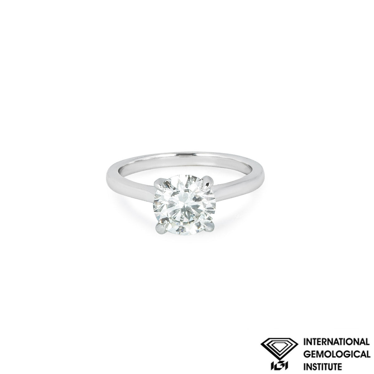 White Gold Round Brilliant Cut Lab Grown Diamond Ring 1.71CT G/VS1 Xxx