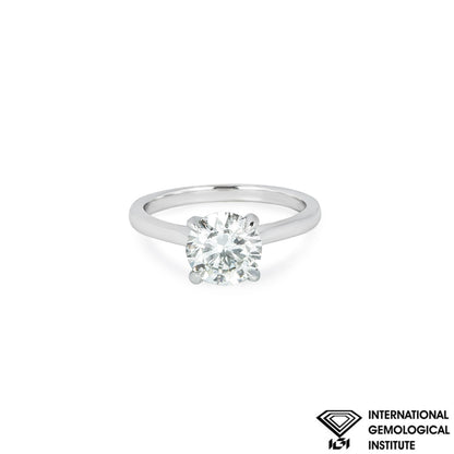 White Gold Round Brilliant Cut Lab Grown Diamond Ring 1.71CT G/VS1 Xxx