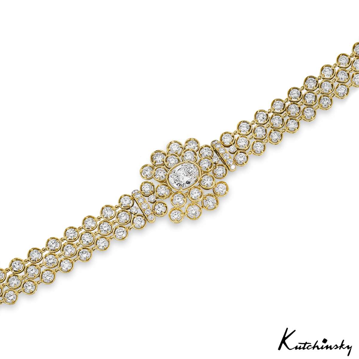 Kutchinsky Yellow Gold Diamond Bracelet 2.72CT E/SI1