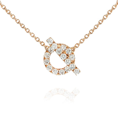 Hermés Rose Gold Diamond Finesse Necklace H219315B 00