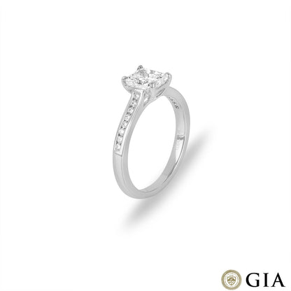 White Gold Radiant Cut Diamond Ring 1.01CT H/SI1