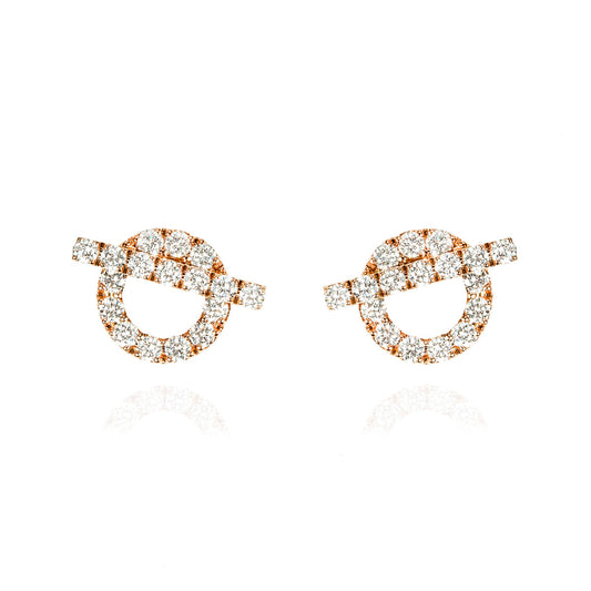 Hermés Rose Gold Diamond Finesse Earrings 0.92CT H219512B 00