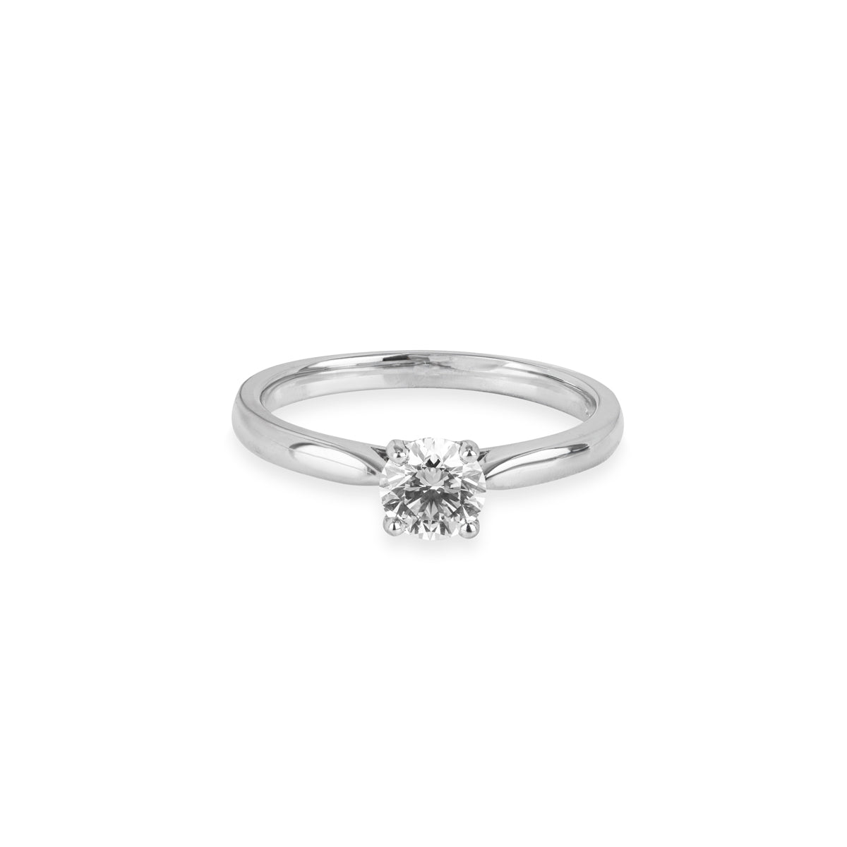 White Gold Round Brilliant Cut Diamond Ring 0.59CT G/VS2