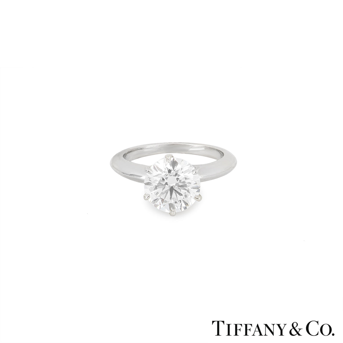 Tiffany & Co. Platinum Round Brilliant Cut Diamond Setting Ring 2.13CT H/VVS1 Xxx