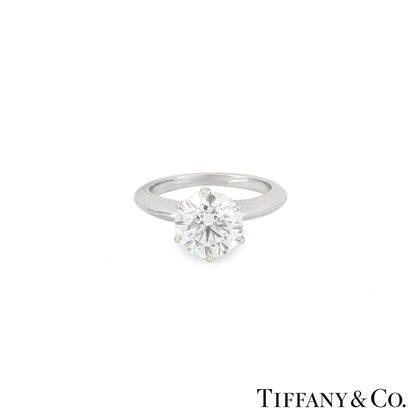 Tiffany & Co. Platinum Round Brilliant Cut Diamond Setting Ring 2.13CT H/VVS1 Xxx