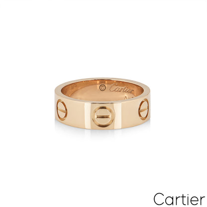 Cartier Rose Gold Plain Love Ring Size 52 B4084800