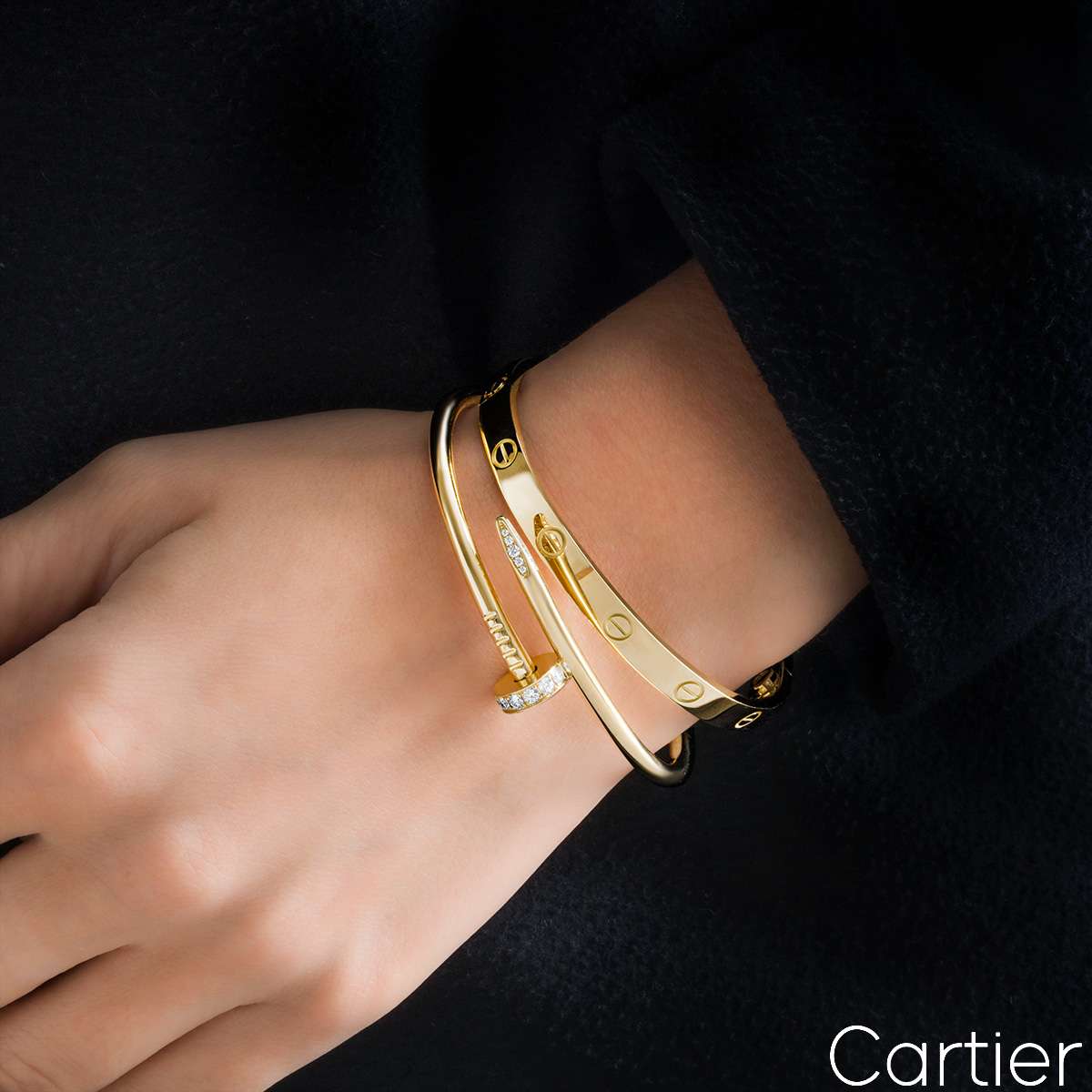 Cartier Yellow Gold Plain Love Bracelet Size 17 B6035517