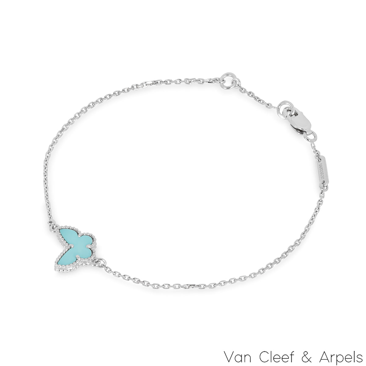 Van Cleef & Arpels White Gold Turquoise Sweet Butterflies Alhambra Bracelet VCARF80400