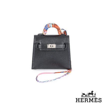 Hermès Noir Mini Kelly Twilly Bag Charm