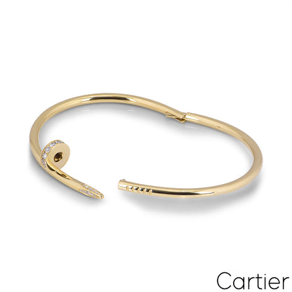 Cartier Yellow Gold Diamond Juste Un Clou Bracelet Size 20 B6048620