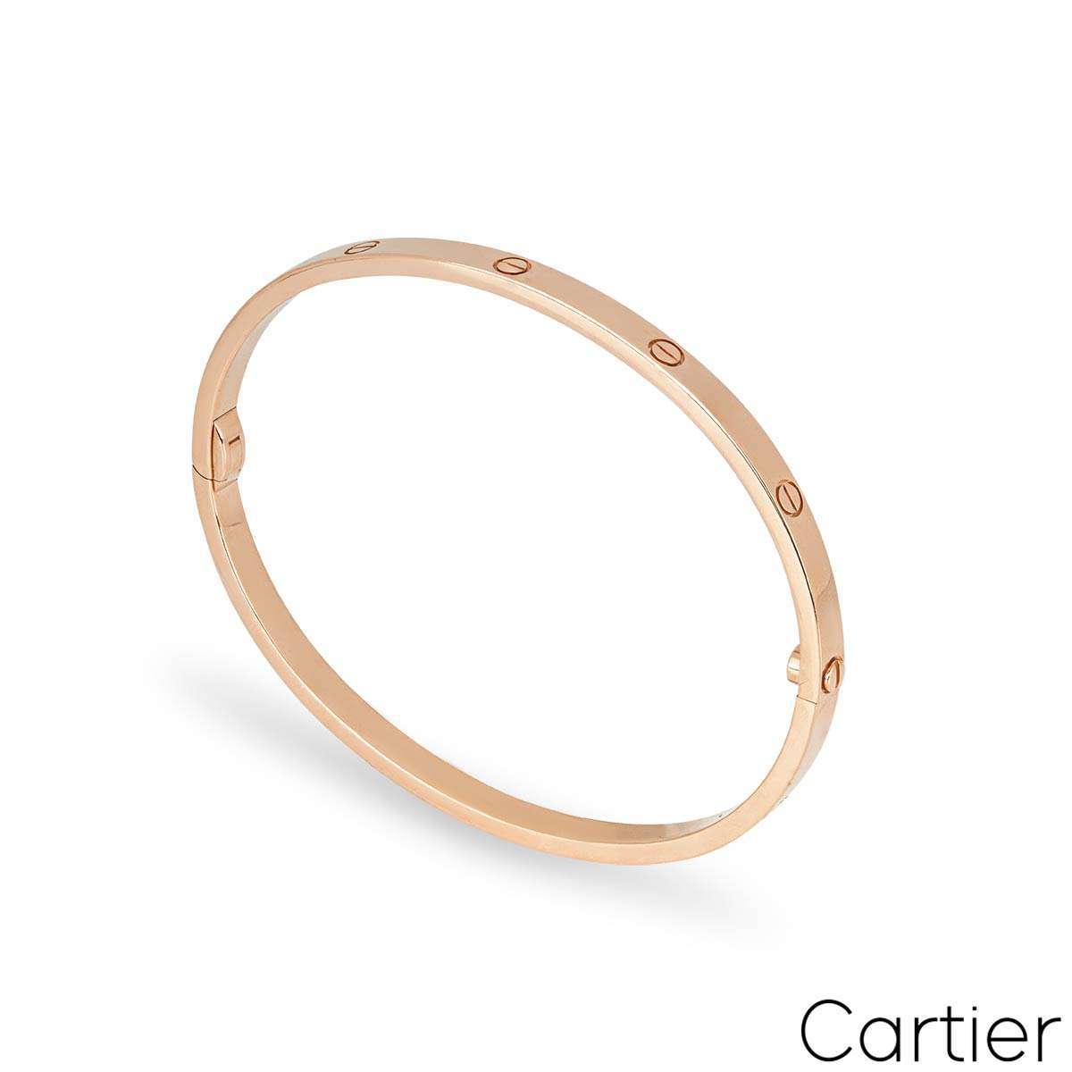 Cartier Rose Gold Plain Sm Love Bracelet Size 15 B6047315