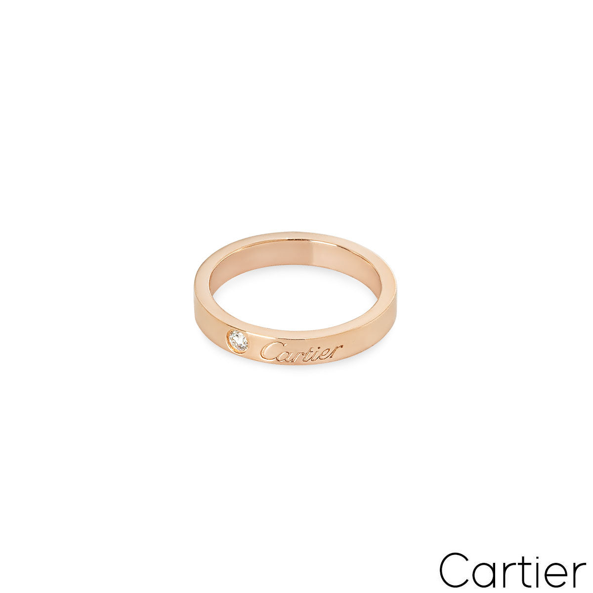 Cartier Rose Gold C De Cartier Diamond Wedding Ring Size 50 B4086400