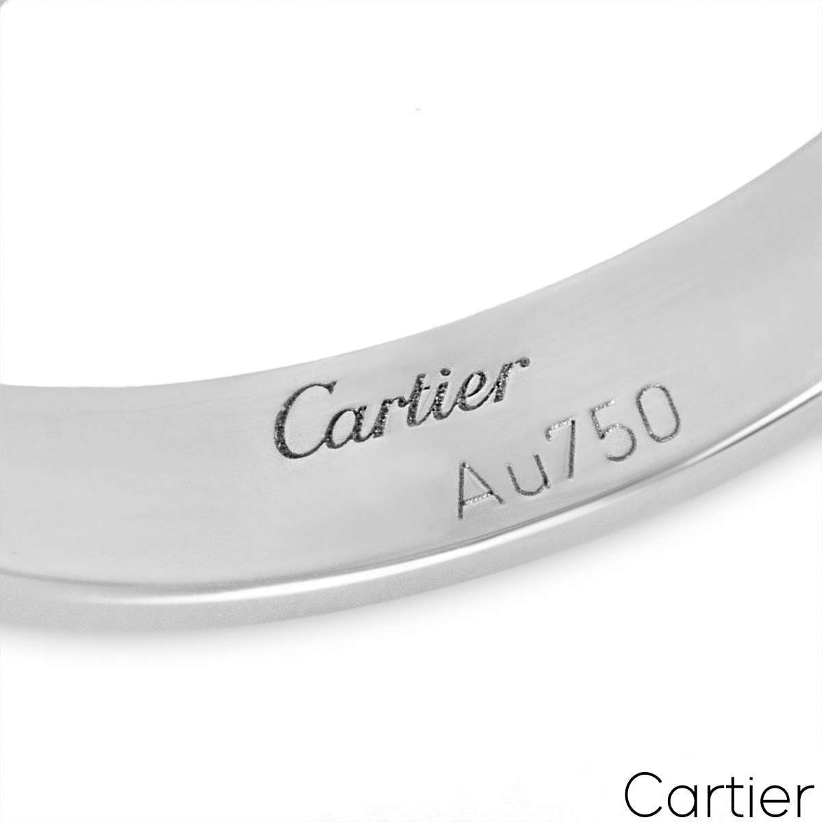 Cartier White Gold Plain Love Wedding Band Size 59 B4085100