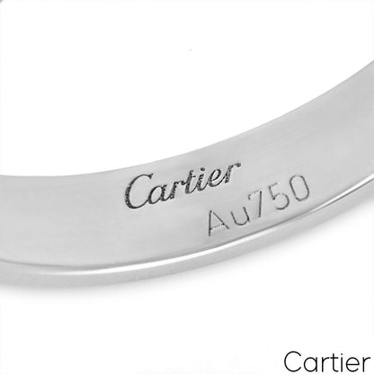 Cartier White Gold Plain Love Wedding Band Size 59 B4085100