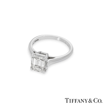 Tiffany & Co. Platinum Emerald Cut Diamond Ring 1.59CT E/VS1