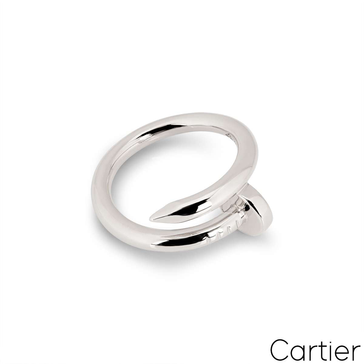 Cartier White Gold Plain Juste Un Clou Ring Size 53 B4099200