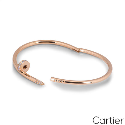 Cartier Rose Gold Diamond Juste Un Clou Bracelet Size 20 B6048520