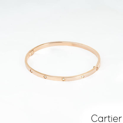 Cartier Rose Gold Full Diamond Love Bracelet Sm Size 19 B6047919