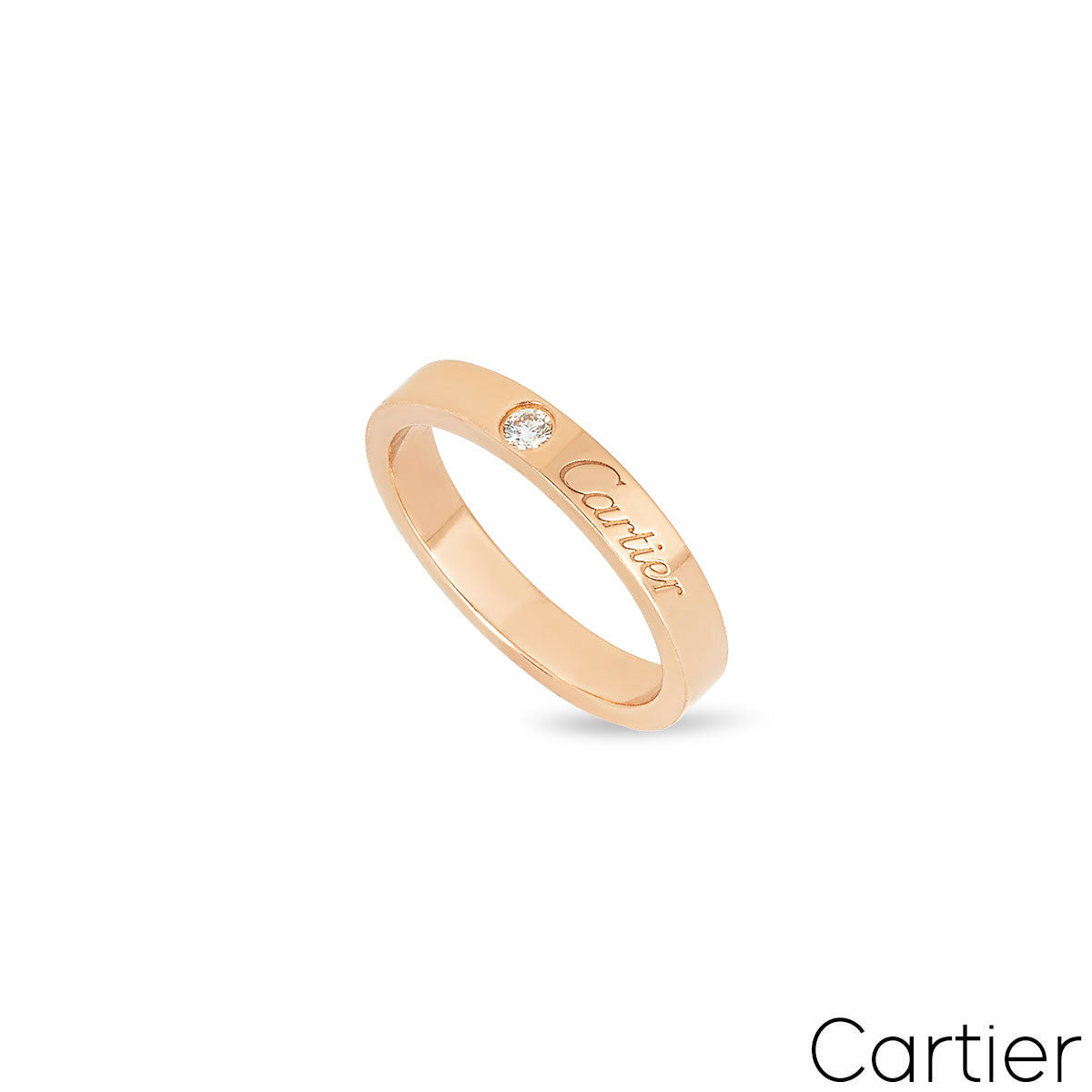 Cartier Rose Gold C De Cartier Diamond Wedding Ring Size 50 B4086400