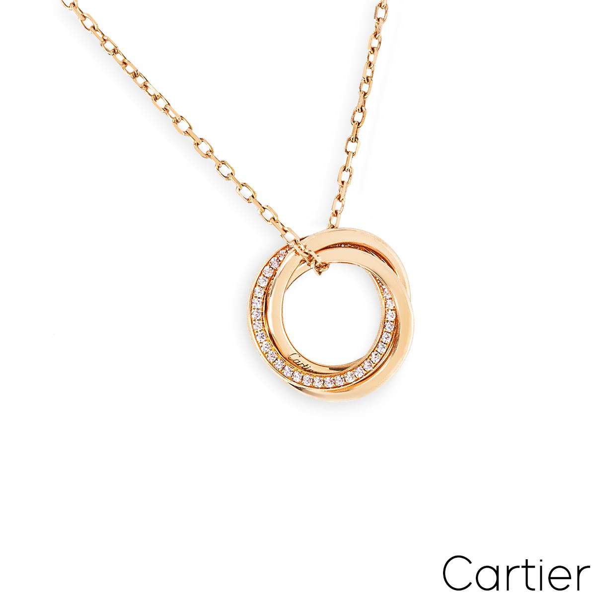 Cartier Rose Gold Pink Sapphire Trinity Necklace