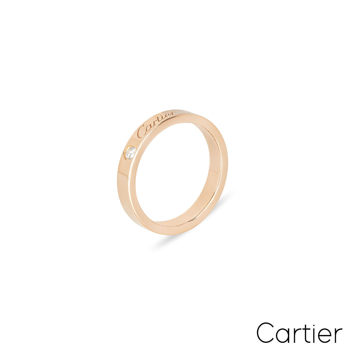 Cartier Rose Gold C De Cartier Diamond Wedding Ring Size 50 B4086400