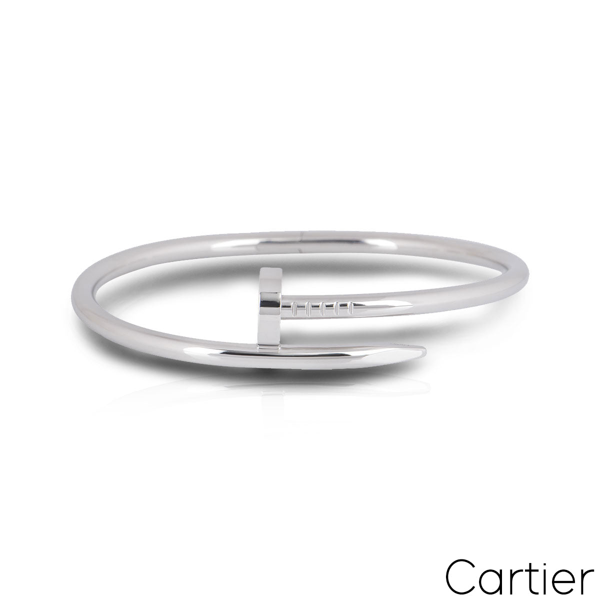 Cartier White Gold Plain Juste Un Clou Bracelet Size 18 B6048318