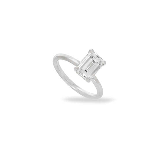 Platinum Emerald Cut Diamond Ring 1.80CT H/VS1