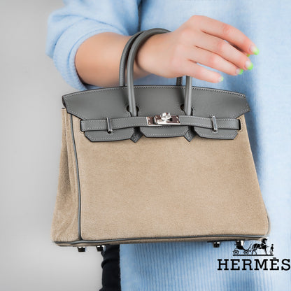 Hermès Birkin 25CM Gris Caillou Grizzly/ Gris Meyer Swift Phw