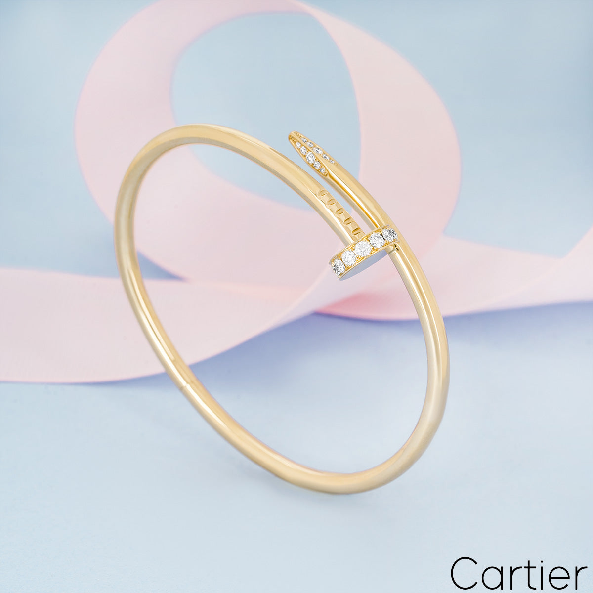 Cartier Yellow Gold Diamond Juste Un Clou Bracelet Size 17 B6048617