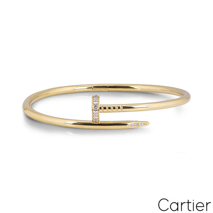 Cartier Yellow Gold Diamond Juste Un Clou Bracelet Size 15 B6048615